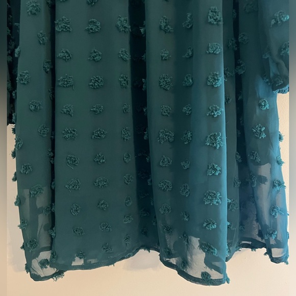 Flypigs Girls Midi Swiss Dot Flared Sleeve Ruffle Collar Party Dress Casual - Picture 5 of 10